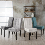 Christopher Knight Home® - Noble House - Badin Light Grey Fabric Dining Chair (Set of 2)