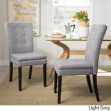 Christopher Knight Home® - Noble House - Badin Light Grey Fabric Dining Chair (Set of 2)