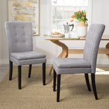 Christopher Knight Home® - Noble House - Badin Light Grey Fabric Dining Chair (Set of 2)