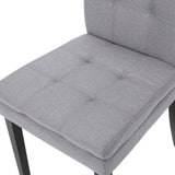 Christopher Knight Home® - Noble House - Badin Light Grey Fabric Dining Chair (Set of 2)