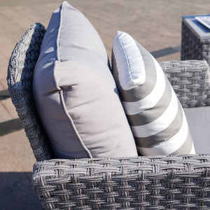 Five Piece Outdoor Rattan Conversation Set with Built-in Fire Pit Patio Table
