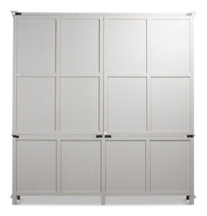 Sarreid Harper Soft Grey Glass Front Bookcase - Stylish Pine Design For Elegant Home Storage Solutions Grey  53450