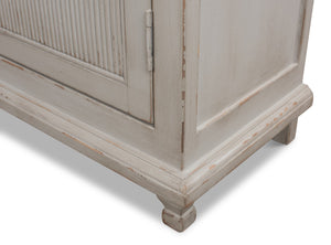 Sarreid Harper Soft Grey Glass Front Bookcase - Stylish Pine Design For Elegant Home Storage Solutions Grey  53450