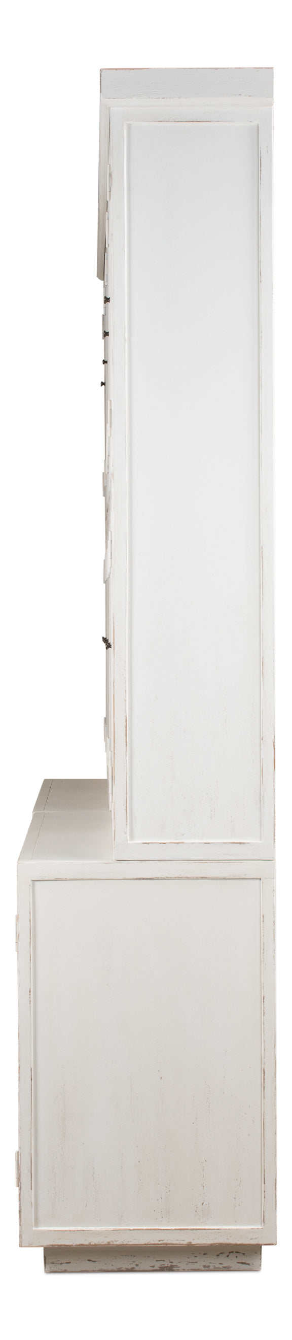 Sarreid Connor Bookcase - Antique White Pine With Weathered Doors For Timeless Charm And Stylish Storage White  53451