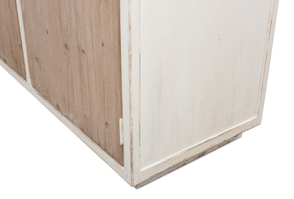 Sarreid Connor Bookcase - Antique White Pine With Weathered Doors For Timeless Charm And Stylish Storage White  53451