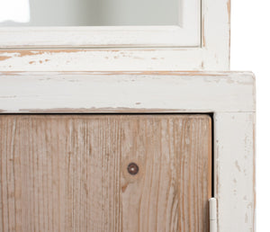 Sarreid Connor Bookcase - Antique White Pine With Weathered Doors For Timeless Charm And Stylish Storage White  53451