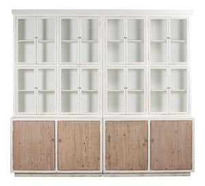 Sarreid Connor Bookcase - Antique White Pine With Weathered Doors For Timeless Charm And Stylish Storage White  53451