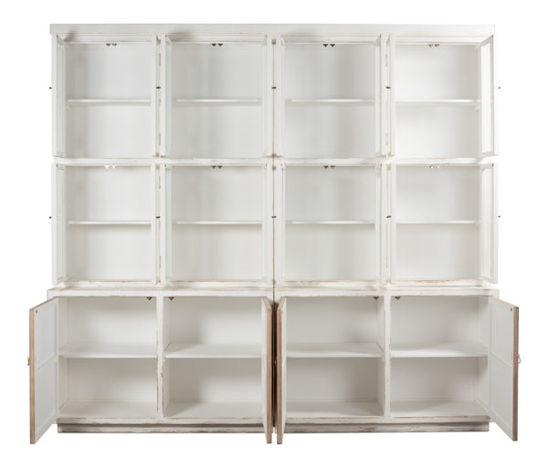 Sarreid Connor Bookcase - Antique White Pine With Weathered Doors For Timeless Charm And Stylish Storage White  53451