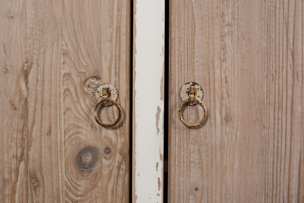 Sarreid Connor Bookcase - Antique White Pine With Weathered Doors For Timeless Charm And Stylish Storage White  53451