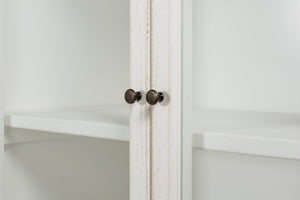 Sarreid Connor Bookcase - Antique White Pine With Weathered Doors For Timeless Charm And Stylish Storage White  53451