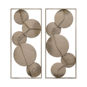 Homeroots Set Of Two Gold Metal Modern Abstract Geometric Wall Decor For Chic Home Aesthetic & Style  Metal 534525