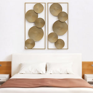 Homeroots Set Of Two Gold Metal Modern Abstract Geometric Wall Decor For Chic Home Aesthetic & Style  Metal 534525