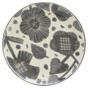 Homeroots Gray And Ivory Sixteen Piece Round Floral Ceramic Service For Four Dinnerware Set   534529