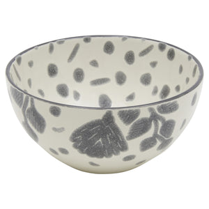 Homeroots Gray And Ivory Sixteen Piece Round Floral Ceramic Service For Four Dinnerware Set   534529