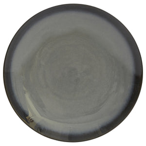 Homeroots Green And Black Sixteen Piece Round Tone On Tone Ceramic Service For Four Dinnerware Set   534530