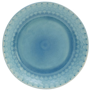 Homeroots Aqua Sixteen Piece Floral Medallion Ceramic Service For Four Dinnerware Set   534533
