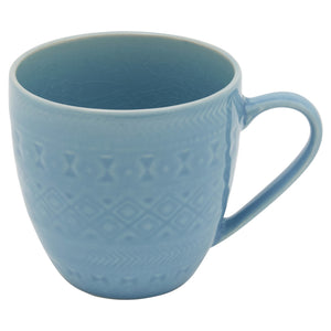 Homeroots Aqua Sixteen Piece Floral Medallion Ceramic Service For Four Dinnerware Set   534533