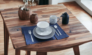 Homeroots Gray And Ivory Sixteen Piece Round Geometric Ceramic Service For Four Dinnerware Set   534534