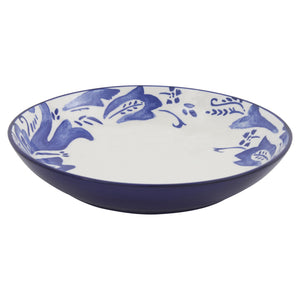 Homeroots Blue And White Sixteen Piece Round Floral Ceramic Service For Four Dinnerware Set   534542