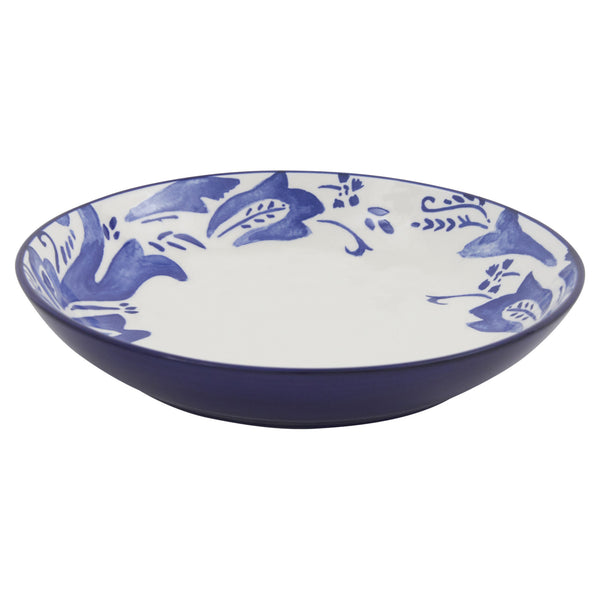 Homeroots Blue And White Sixteen Piece Round Floral Ceramic Service For Four Dinnerware Set   534542