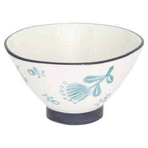 Homeroots Blue And White Sixteen Piece Round Floral Ceramic Service For Four Dinnerware Set   534544