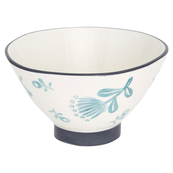 Homeroots Blue And White Sixteen Piece Round Floral Ceramic Service For Four Dinnerware Set   534544