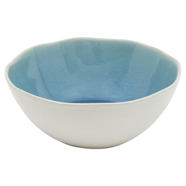 Homeroots Blue And White Sixteen Piece Round Ceramic Service For Four Dinnerware Set   534547