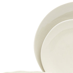 Homeroots White And Natural Sixteen Piece Round Ceramic Service For Four Dinnerware Set   534548