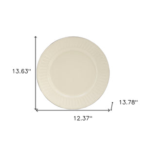 Homeroots Ivory Sixteen Piece Ceramic Service For Four Dinnerware Set   534551