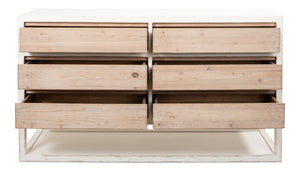 Sarreid Connor Sideboard - Rustic Antique White Finish With Weathered Drawers, Reclaimed Fir Charm White  53459