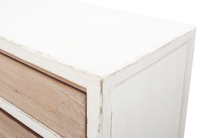Sarreid Connor Sideboard - Rustic Antique White Finish With Weathered Drawers, Reclaimed Fir Charm White  53459