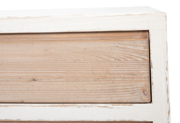 Sarreid Connor Sideboard - Rustic Antique White Finish With Weathered Drawers, Reclaimed Fir Charm White  53459