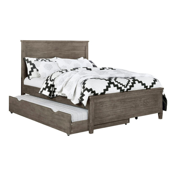 English Elm Transitional Twin Bed Set with Trundle and Nightstands Wire-brushed Wood Grain Finish B2741S00852