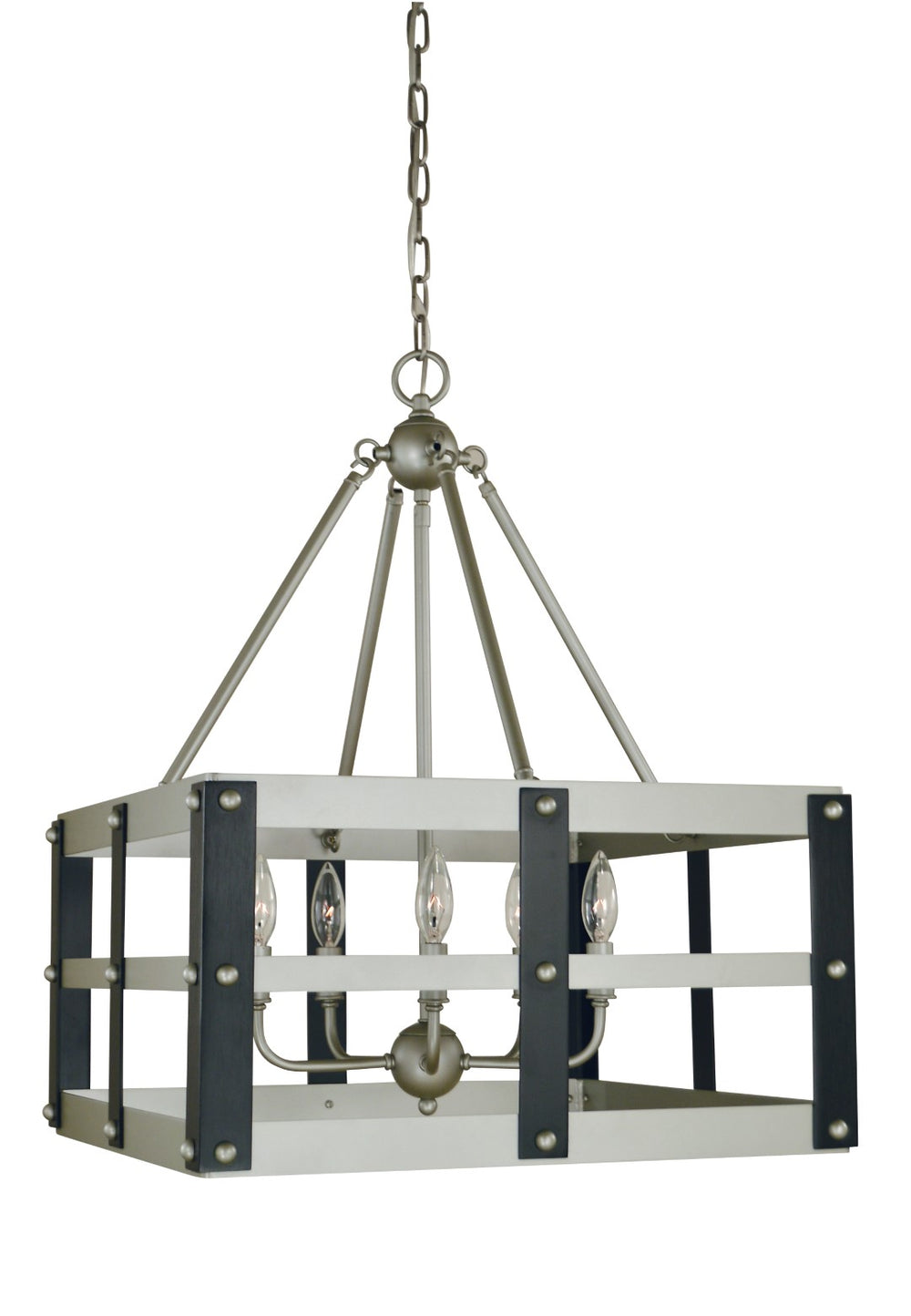 Framburg 5-light Chic Artisan Dining Chandelier - Elegant Design With Stunning Finishes For Modern Spaces Satin Pewter,Matte Black Metal 5346 Sp/Mblack