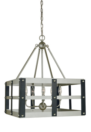 Framburg 5-light Chic Artisan Dining Chandelier - Elegant Design With Stunning Finishes For Modern Spaces Satin Pewter,Matte Black Metal 5346 Sp/Mblack