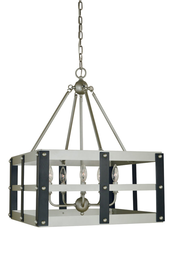 Framburg 5-light Chic Artisan Dining Chandelier - Elegant Design With Stunning Finishes For Modern Spaces Satin Pewter,Matte Black Metal 5346 Sp/Mblack