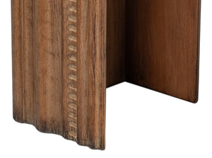 Sarreid Mantel Console Brown - Rustic Reclaimed Pine Elegance For Your Living Room With Stylish Finish Brown  53463-2