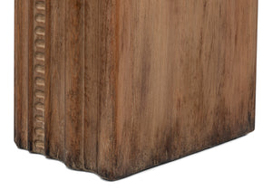 Sarreid Mantel Console Brown - Rustic Reclaimed Pine Elegance For Your Living Room With Stylish Finish Brown  53463-2