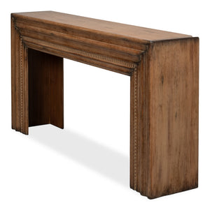 Sarreid Mantel Console Brown - Rustic Reclaimed Pine Elegance For Your Living Room With Stylish Finish Brown  53463-2