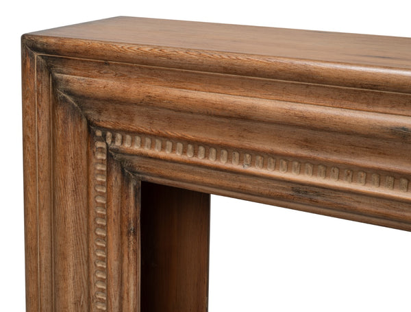 Sarreid Mantel Console Brown - Rustic Reclaimed Pine Elegance For Your Living Room With Stylish Finish Brown  53463-2