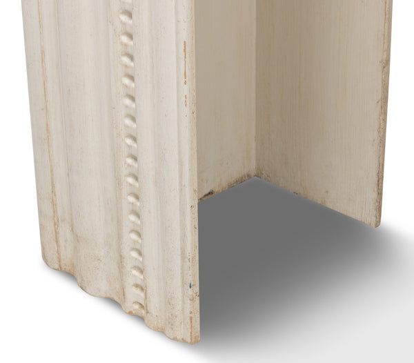 Sarreid Mantel Console - Charming Antique White Finish With Reclaimed Pine Design For Timeless Elegance White  53463-3