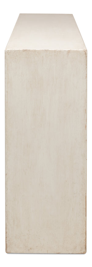 Sarreid Mantel Console - Charming Antique White Finish With Reclaimed Pine Design For Timeless Elegance White  53463-3