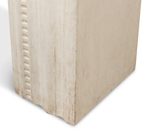 Sarreid Mantel Console - Charming Antique White Finish With Reclaimed Pine Design For Timeless Elegance White  53463-3