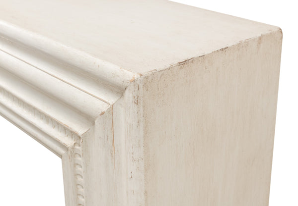 Sarreid Mantel Console - Charming Antique White Finish With Reclaimed Pine Design For Timeless Elegance White  53463-3