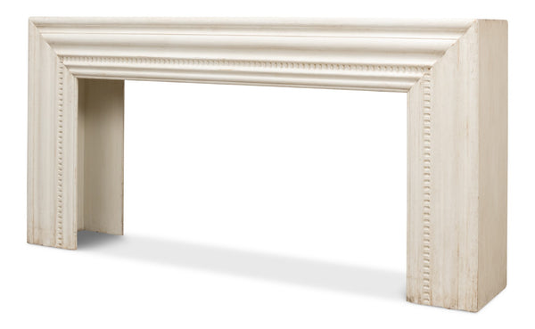 Sarreid Mantel Console - Charming Antique White Finish With Reclaimed Pine Design For Timeless Elegance White  53463-3