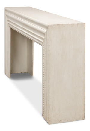 Sarreid Mantel Console - Charming Antique White Finish With Reclaimed Pine Design For Timeless Elegance White  53463-3