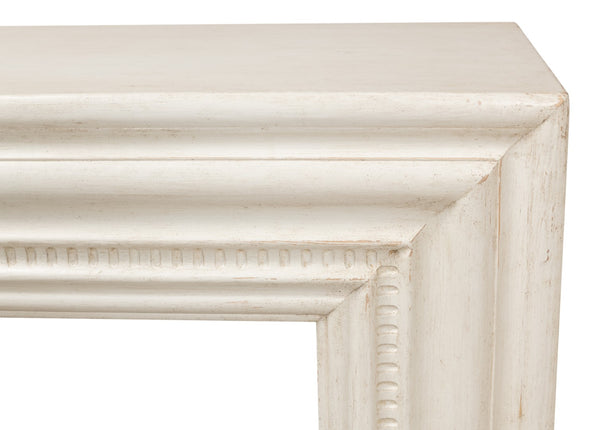 Sarreid Mantel Console - Charming Antique White Finish With Reclaimed Pine Design For Timeless Elegance White  53463-3