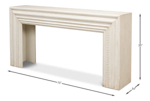Sarreid Mantel Console - Charming Antique White Finish With Reclaimed Pine Design For Timeless Elegance White  53463-3