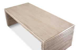 Sarreid Stacked Cocktail Table - Stylish Stone Grey Reclaimed Wood Design For Modern Living Spaces Grey  53464-1