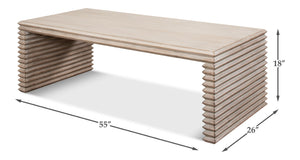 Sarreid Stacked Cocktail Table - Stylish Stone Grey Reclaimed Wood Design For Modern Living Spaces Grey  53464-1